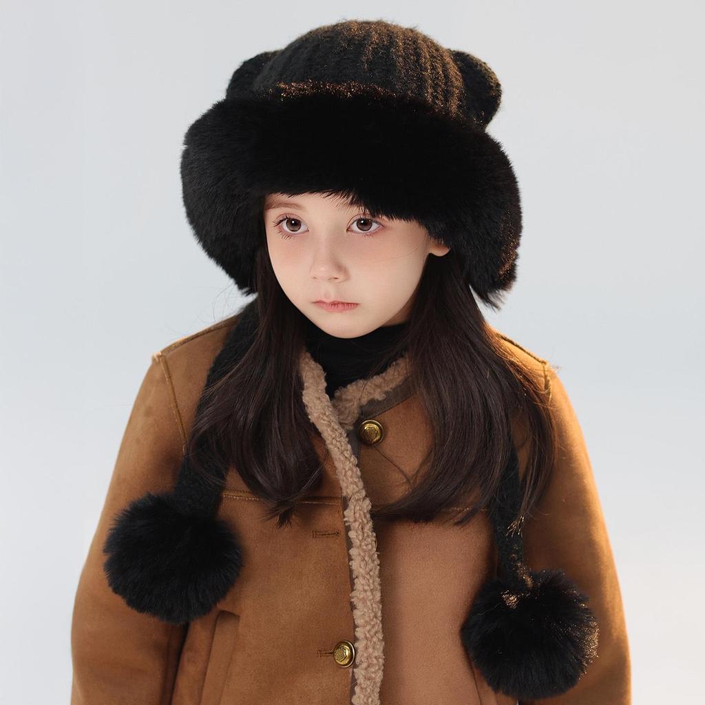 Child's Warm Knitted Wool Pullover Hat with Ear Protection