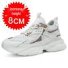 Men's Breathable Mesh Sneakers - 8cm Height Boost, Thick Sole, Running Casual Dad Shoes for Autumn & Winter