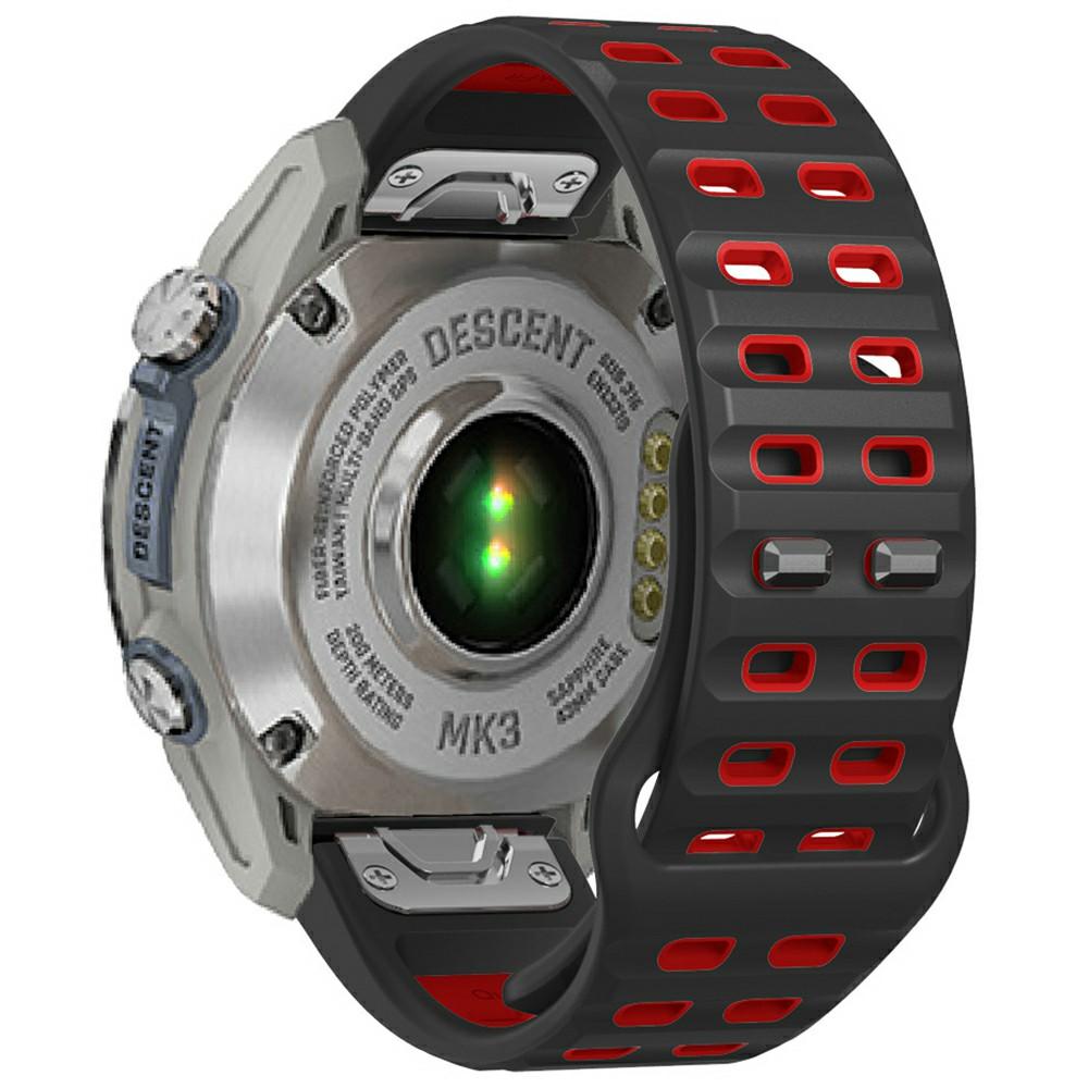 

For Garmin Fenix 8 47mm/Fenix E 47mm Silicone Watchband Quick Release Buckle Dual Color Watch Strap Black+Red