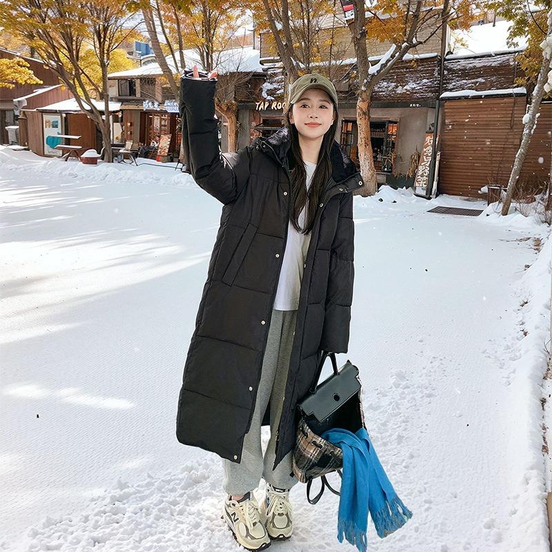 

Down cotton-padded clothes Female students long cotton-padded clothes Winter new thickened girlfriends loose cotton-padded jacket S suggestion [80-100] catties чорний
