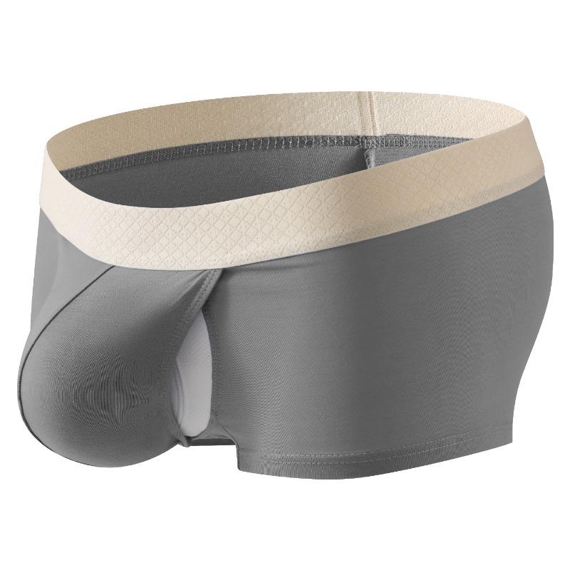 Sexy Men'S Boxers Bullet Separation Pouch Underwear Thin Breathable Open Side Panties High Elastic Summer Bikini Slip Homme