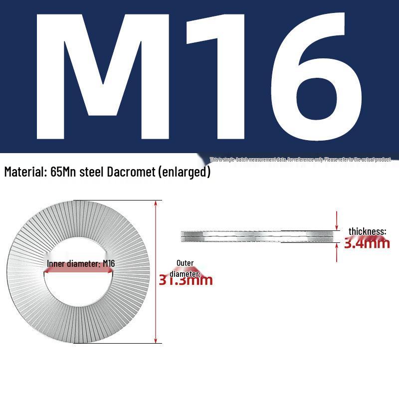 DIN25201 304 Stainless Steel Self-Locking Double Stack Washer, 65Mn Manganese Anti-Loosening, Double-Sided Tooth Layer.