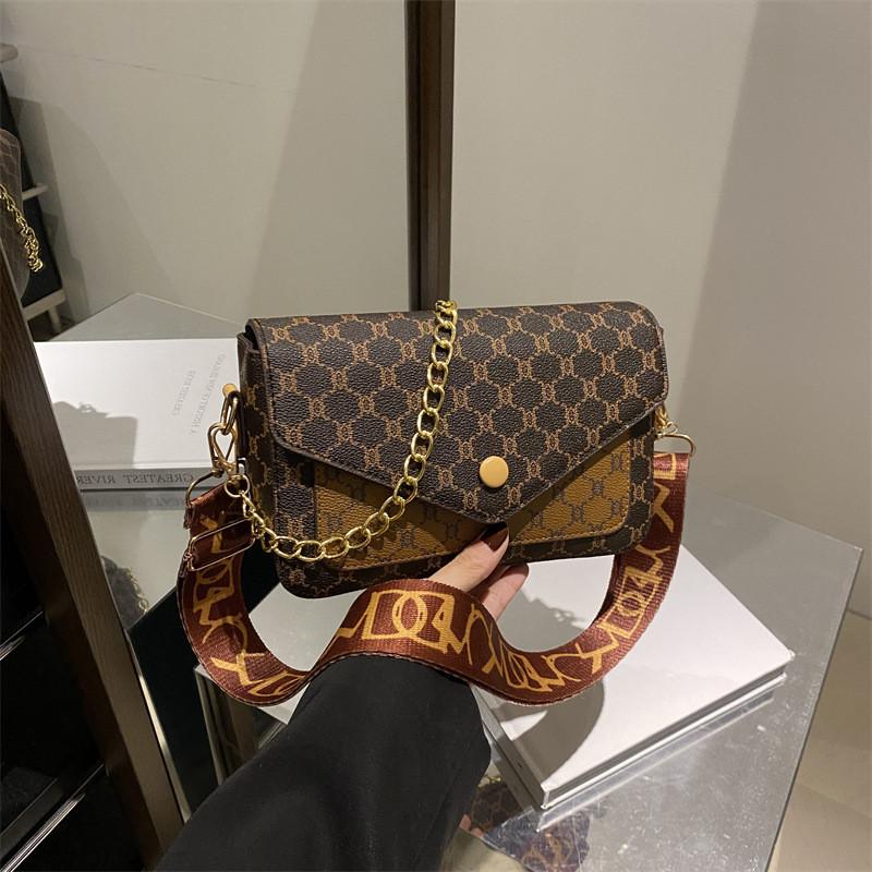 Print Lattice Single Shoulder Crossbody Square Bag Handbag Women Gift Fashion