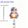 2D Flat Glowing Heart Turtle Retractable Badge Reel, Tough Nylon Cord Easy Open ID Clip,Gift For Nurse Doctor Student Medical Assistant Workplace Team