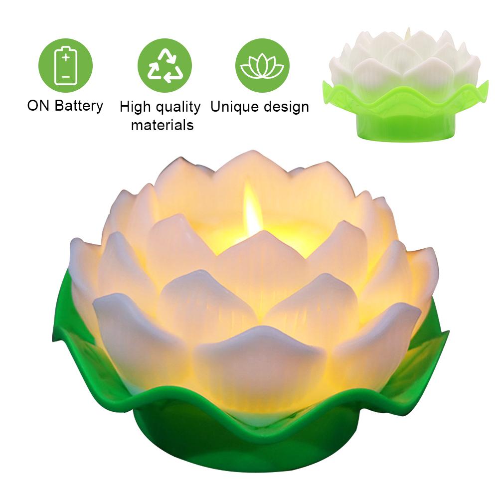 Lotus Flower Night Light Battery Operated Flickering Flame LED Lotus Flowers Lamp Romantic Creative Simulation Lotus Light