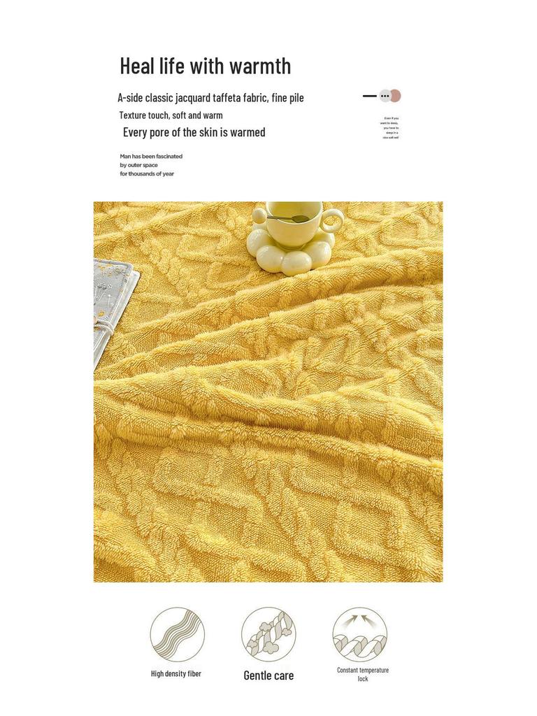 Velvet Taffeta Double-Layer Fleece Winter Blanket Quilt Cover for Office Nap