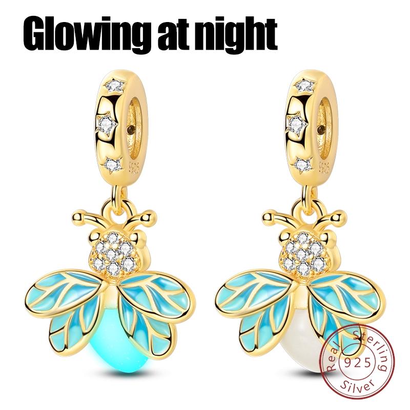 Gilded Elegant 925 Silver Leopard Butterfly Firefly Charms Beads Fit Bracelet DIY Wedding Party Fine Jewelry Gift
