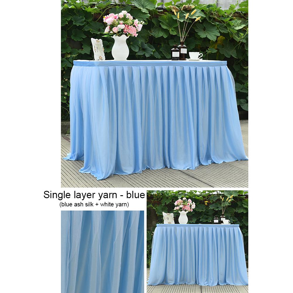 Wedding Table Skirt Tulle Ruffle Decor Birthday Party Dessert Table Cloth Banquet Meeting Table Cover Decoration