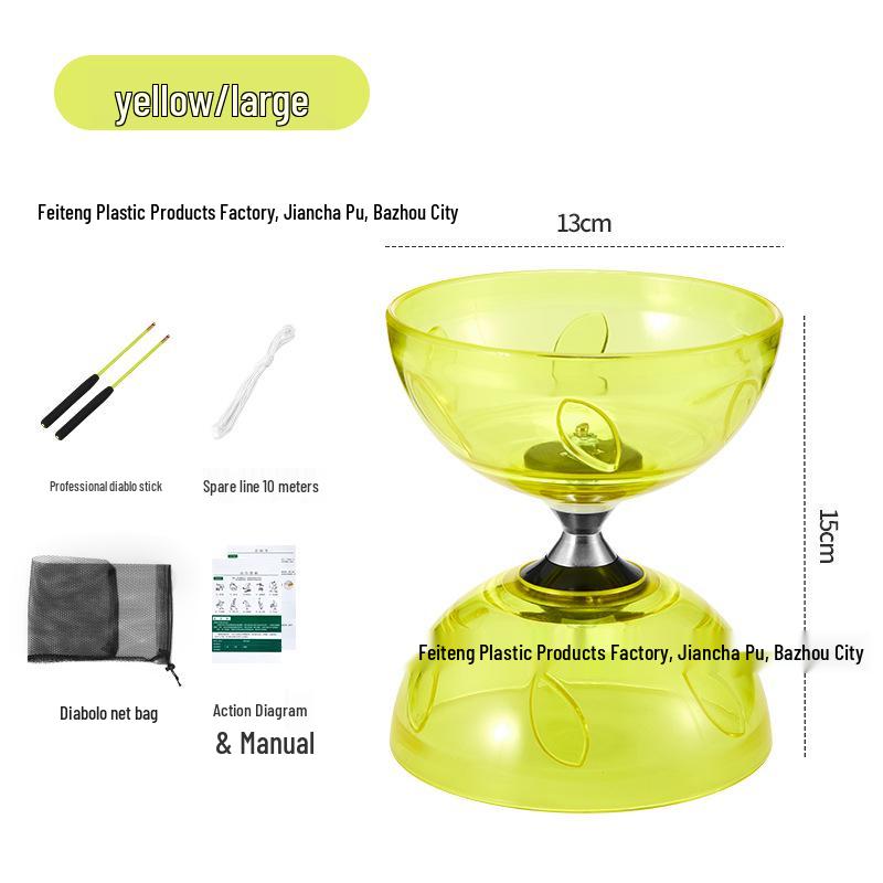 Transparent Rubber Bearing Diabolo - Beginner & Student Double-Ended Diabolo