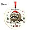 Christmas Tree Aesthetic Accessory Raccoon Acrylic Ornament, Cute Animal Hanging Decor for Healing Style Desk, Festive Holiday Home Decoration, Unique