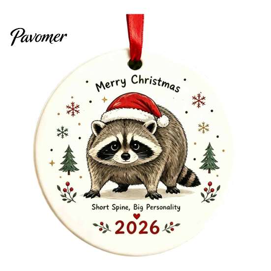 Christmas Tree Aesthetic Accessory Raccoon Acrylic Ornament, Cute Animal Hanging Decor for Healing Style Desk, Festive Holiday Home Decoration, Unique