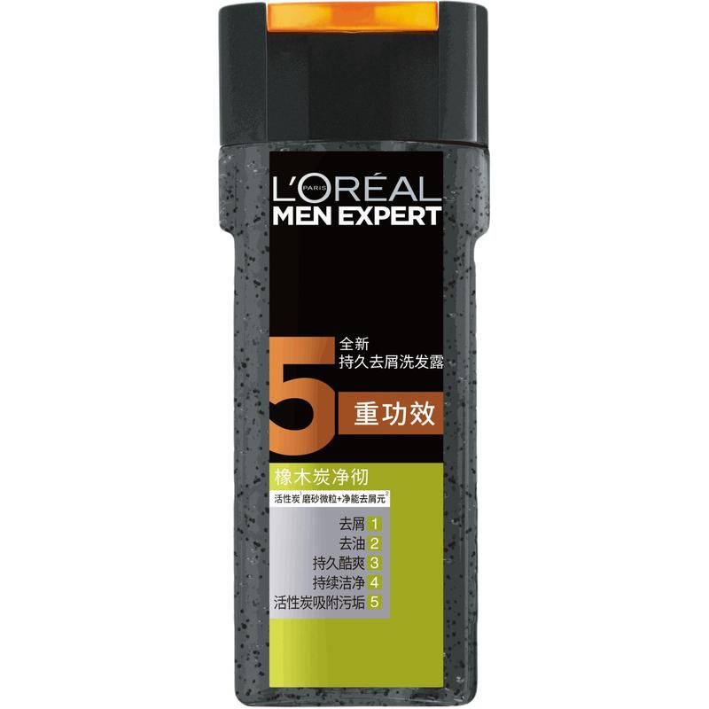 Loreal Paris Men s Purifying Shampoo, deep cleansing, refreshing and anti-dandruff, , silicone-free Mens Oak Charcoal Clarifying Shampoo-400ml