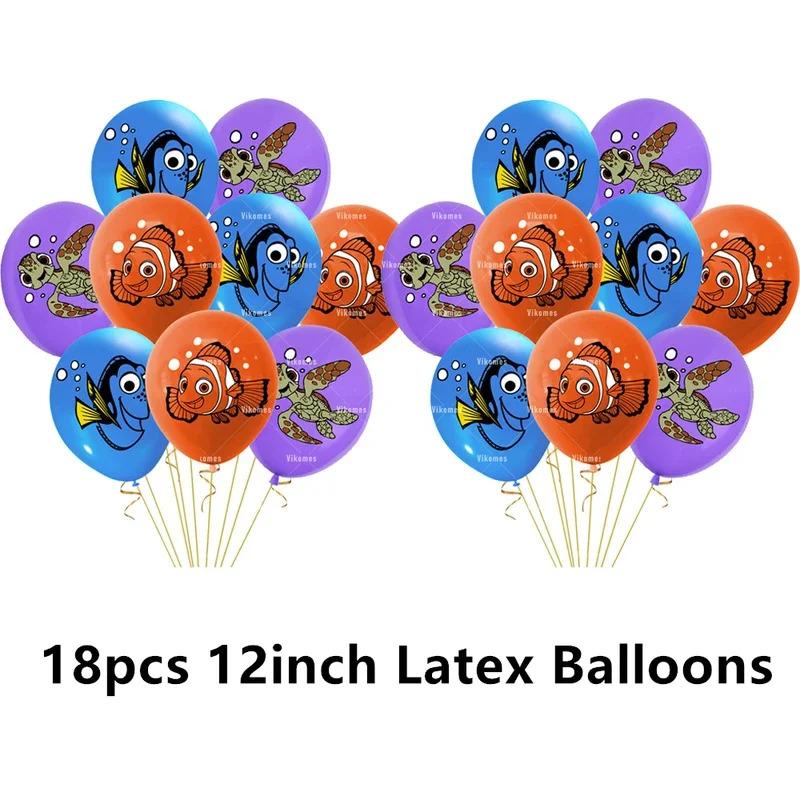 Finding Nemo Latex Balloons Clownfish Ocean Sea Clown Fish Foil Ballons Happy Birthday Banner Cake Topper Party Decor Toy