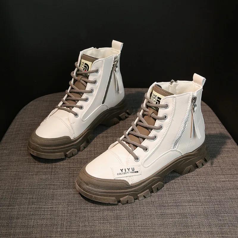 

Короткі черевики жіночі осінній модний тренд новий казковий стиль повсякденні на товстій підошві на шнурівці короткі черевики зручні та універсальні 2024 35 сірий колір