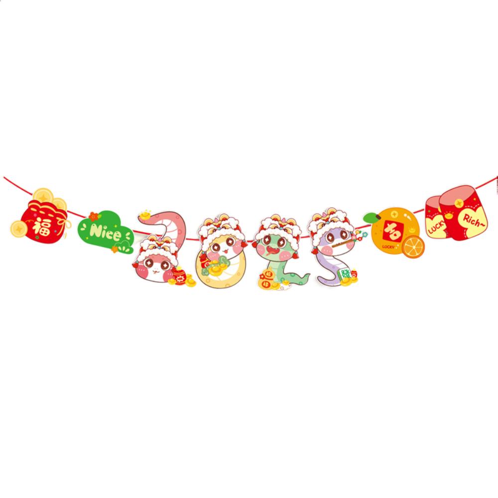 Snake Year Chinese New Year Banner Cartoon Bunting Good Luck Streamer  New Year Decorations