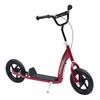 Kinderroller Trittroller, mit 12" EVA-Reifen, Hinterradbremse, Große Räder Roller für 5-12 Jahre, Rot