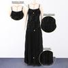 3D Flower Patchwork Long Dress Women Spaghetti Strap Sleeveless Backless Elegant Evening Dresses