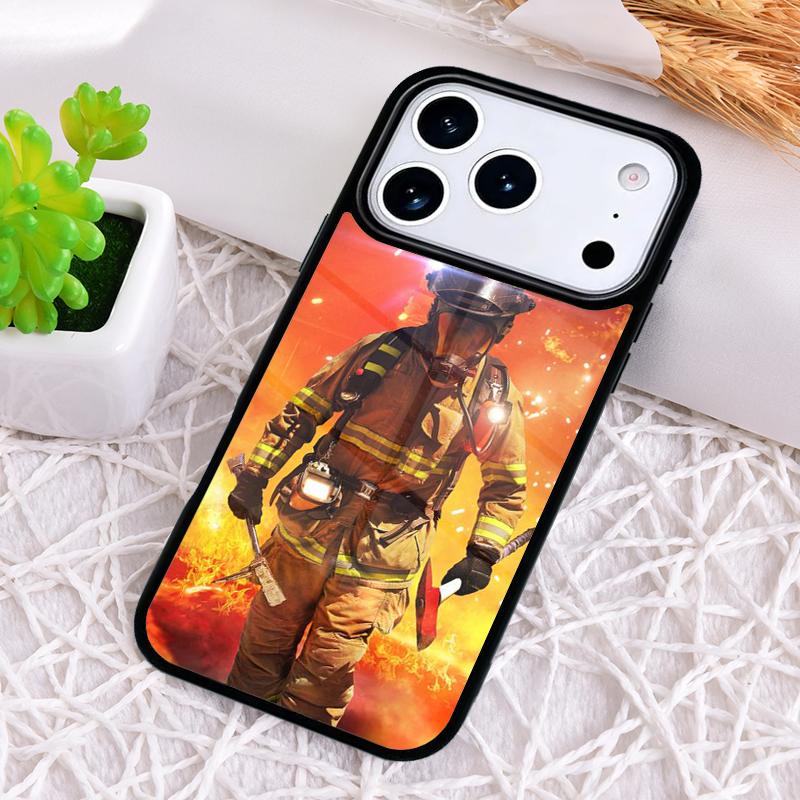 Firefighter Fire Fireman Phone Case for iPhone 17 Air 16 15 11 12 14 13 Pro Max Shockproof Cover