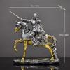 Ritter Pferde Statue Retro Kunstwerk Harz Dekorative Figur Tischdeko für Regal Eingangsbereich Schlafzimmer Eingang Wohnzimmer