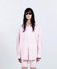 Kueoumeon Sheer Stripe Oversized Shirt (Pink)