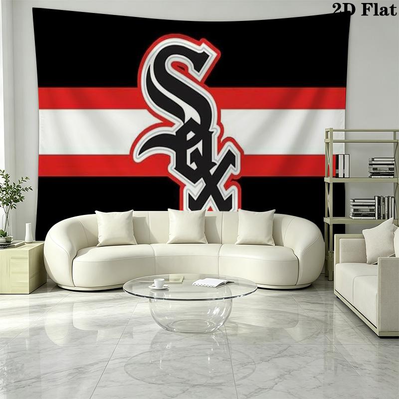 Chicago White Sox Wall Tapestry Aesthetic Wall Hanging Printed Fabric Blanket Decorative Tapestries for Bedroom Living Room Home Decor