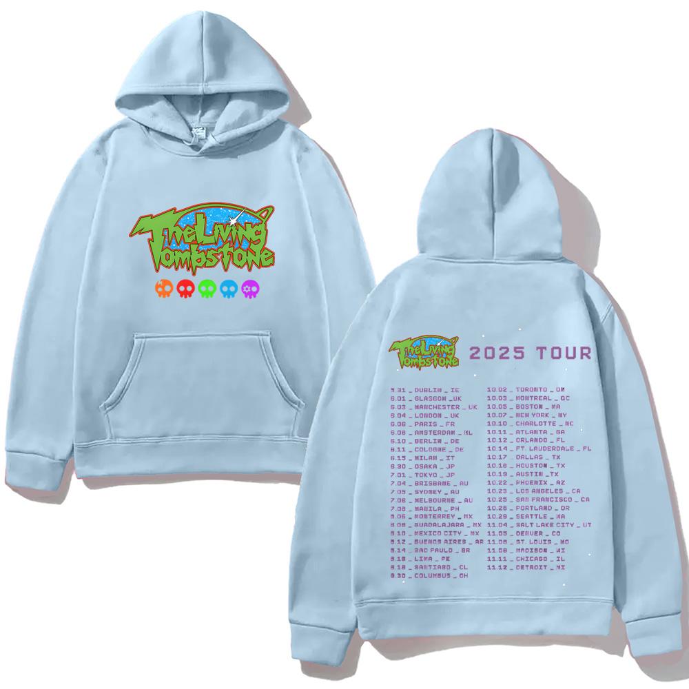 Living Tombstone Punková mikina s kapucí a kapsou Fleecová Pohodlná mikina Gotické oblečení Vintage svetry Grunge