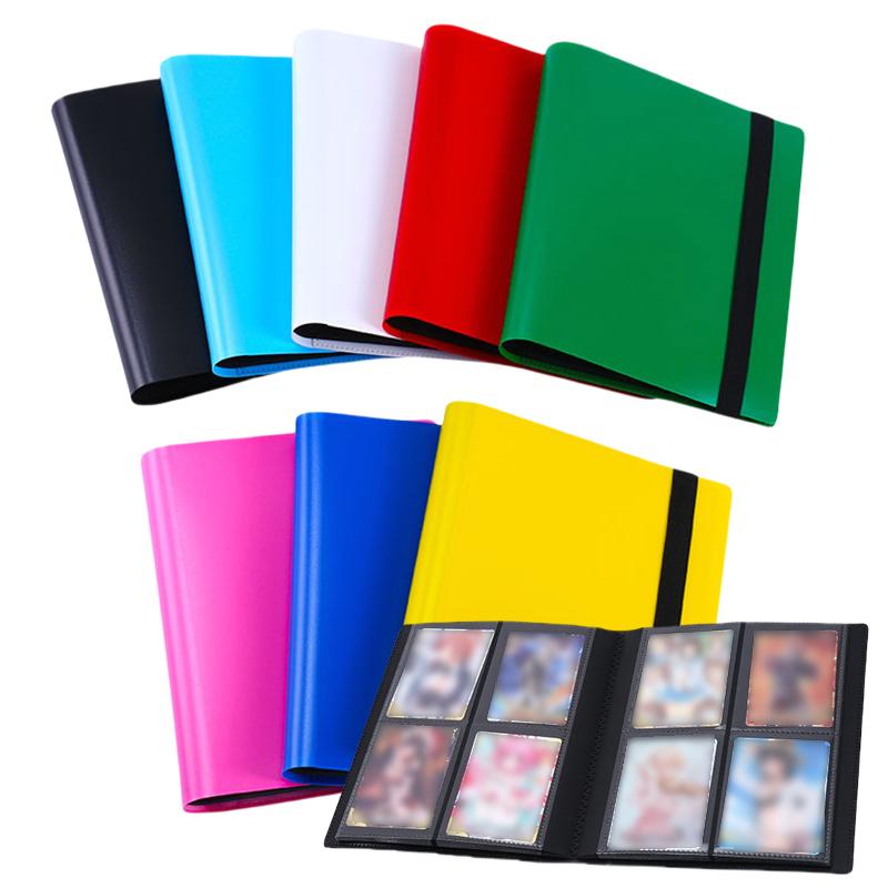 

4 Pocket Trading Card Album Folder Pocket Binder Designed For Activity Card Book Collection Children Playthings Present Collection Card Anime Album белый
