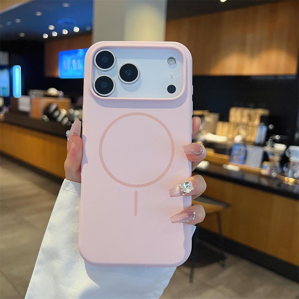 Luxury Hight Quality Liquid Silicone Phone Case for IPhone 15 16 17 Pro Max Air for Magsafe Wireless Charging Cover for Apple 14 13 12