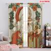 2pcs,2D Plane Printing Popular Curtains Santa Claus with Presents Versatile Polyester Fabric (without Rod) Outdoor Decorations
