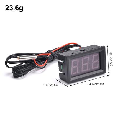 DC4~30V LED 0.56-inch Three-digit Digital Display Thermometer Sensor With Probe NTC 3950 10K1% Red/Blue/Green Display -50-120°C