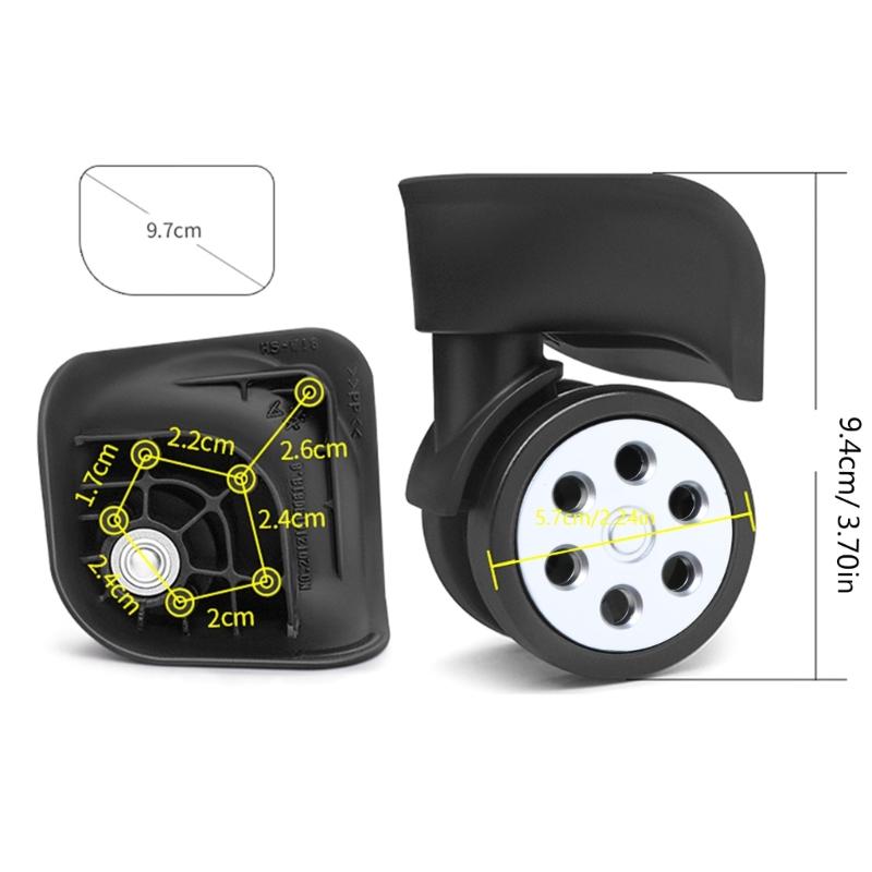 2 st Reservhjul för Resväska Kraftigt Rullhjul för Bagagebox Resväska 360 graders Svängbart Kit SilentWheel