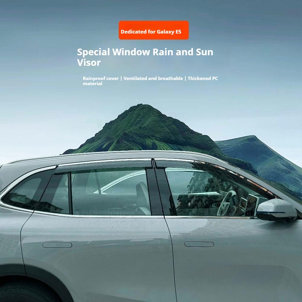 For Geely Galaxy E5 /EX5 Car Window Rain Guard Decorative Bright Strip Special Modification Door Rearview Mirror Visor