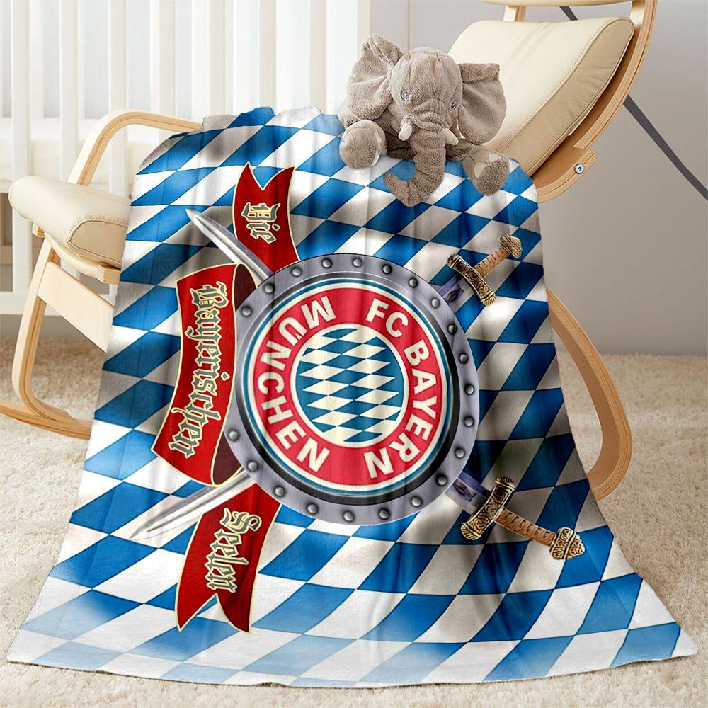 Bayern Munich Blanket Comfortable Suitable for Bedding Seaside Chair Four Seasons Universal Modern Style Gifts For Family Or Friends