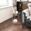 Modern Round End Drink Table Acrylic Tabletop Side Table Transparent Small Round End Table for Living Room Bedroom Decoration
