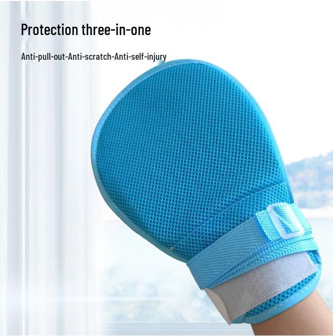 Elderly Anti-Scratch Restraint Gloves with Zipper for Safe Wrist Fixation