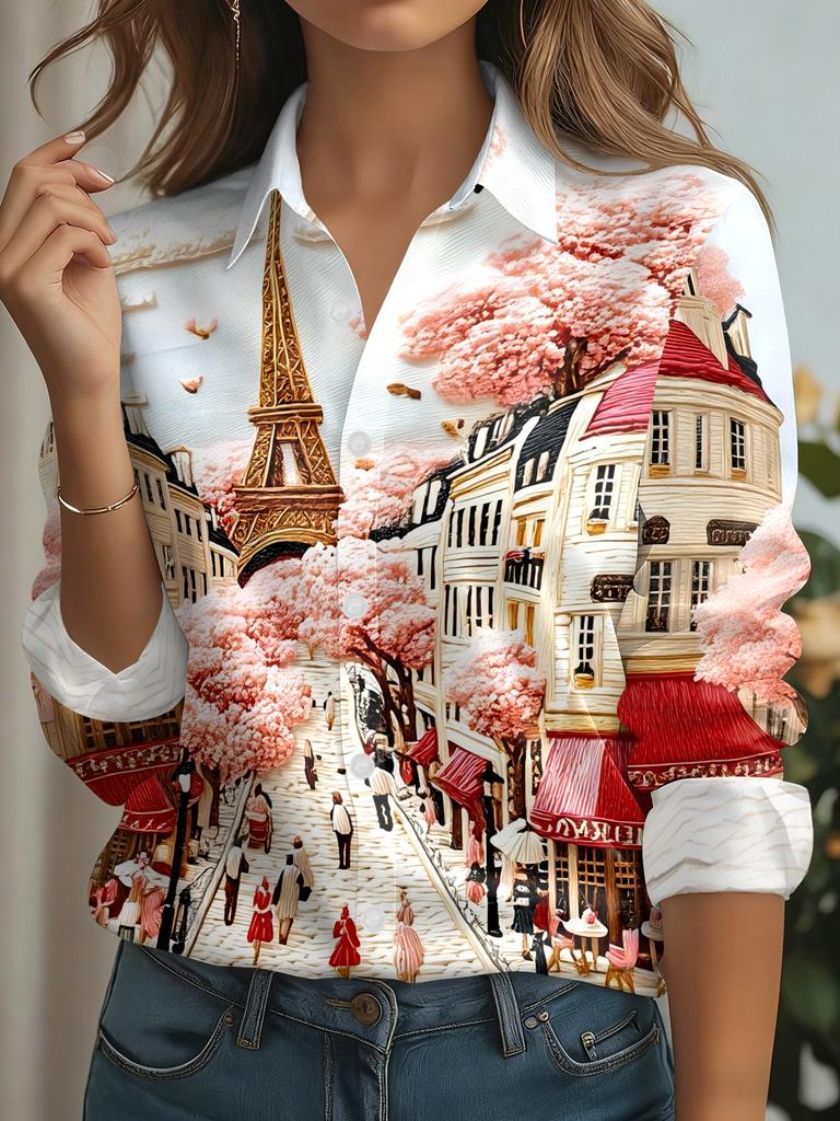 New Women's Casual Button Long Sleeve Shirt