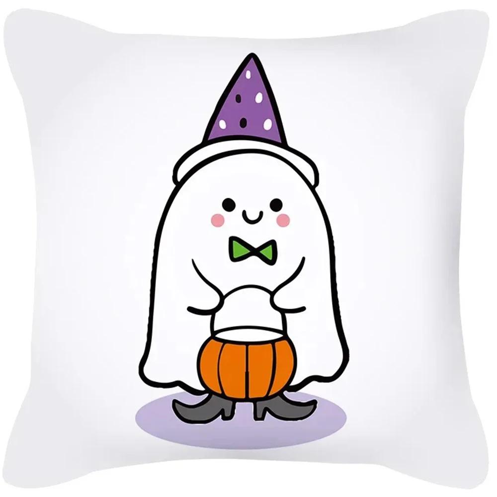 Halloween Decoration Cushion Pumpkin Cat Ghost Pillow Sleeve Is Suitable for Home Living Room Sofa Room Decoration