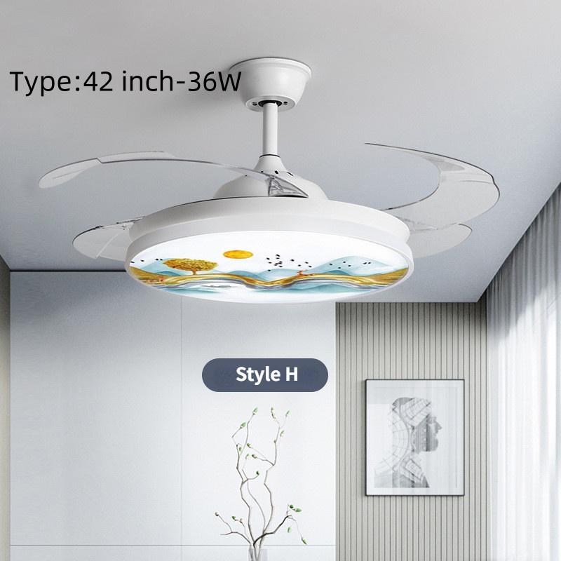 

36W/48W Bedroom Invisible Silent Fan Light Simple Ceiling Fan Lamps With Remote Control Household Intelligent Integrated Ceiling Fan With Light H
