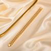 14K Gold-Plated Women's Watch Strap Bracelet with Zircon, Two-Sided Polished Chain, European-American Style Jewelry.