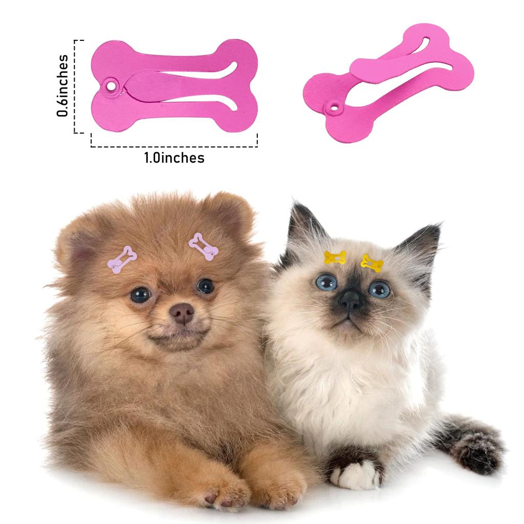100/200pcs Dog Hair Clips Multicolor Barrettes Small Bone Snap Hair Clips for Dogs Cat Pet Grooming Bows Hair Accessories