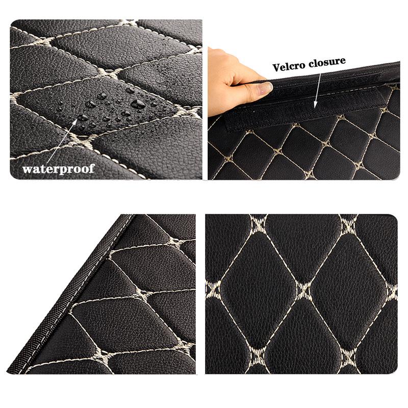 Organizer do bagażnika samochodu luksusowy składany bagażnik samochodowy schludny schowek Wodoodporny organizer do bagażnika samochodowego PU do samochodu