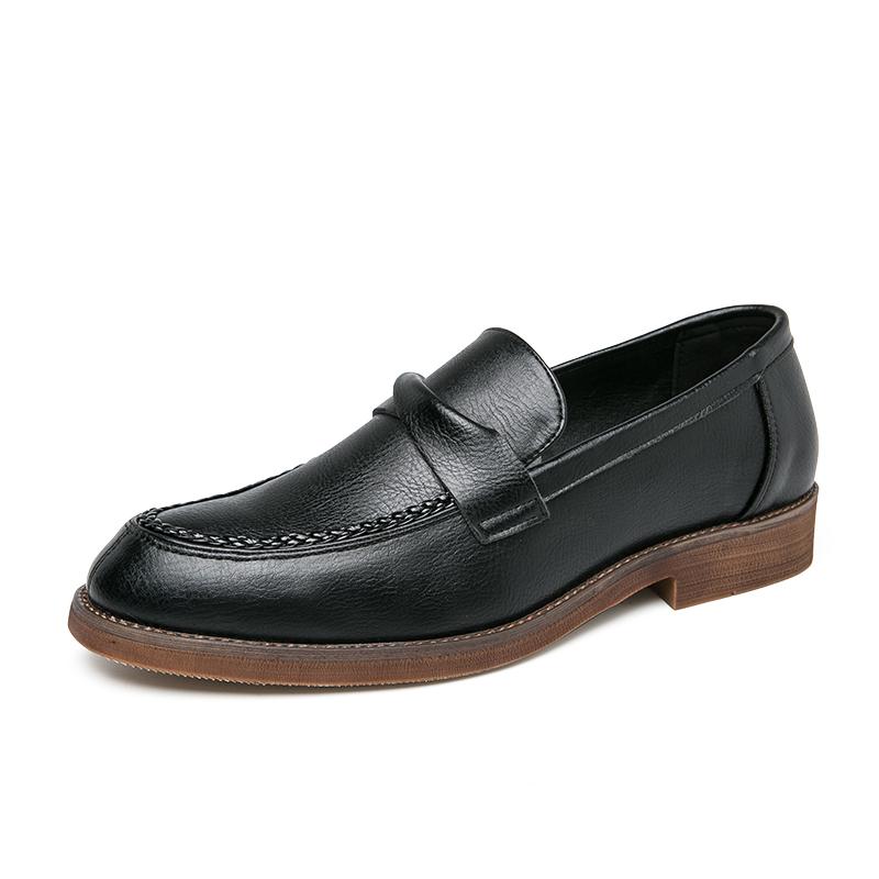 

Men Loafers with Round Toe Low Heel Comfortable Fashiable British Gentlemen Business Formal Men Shoes 38