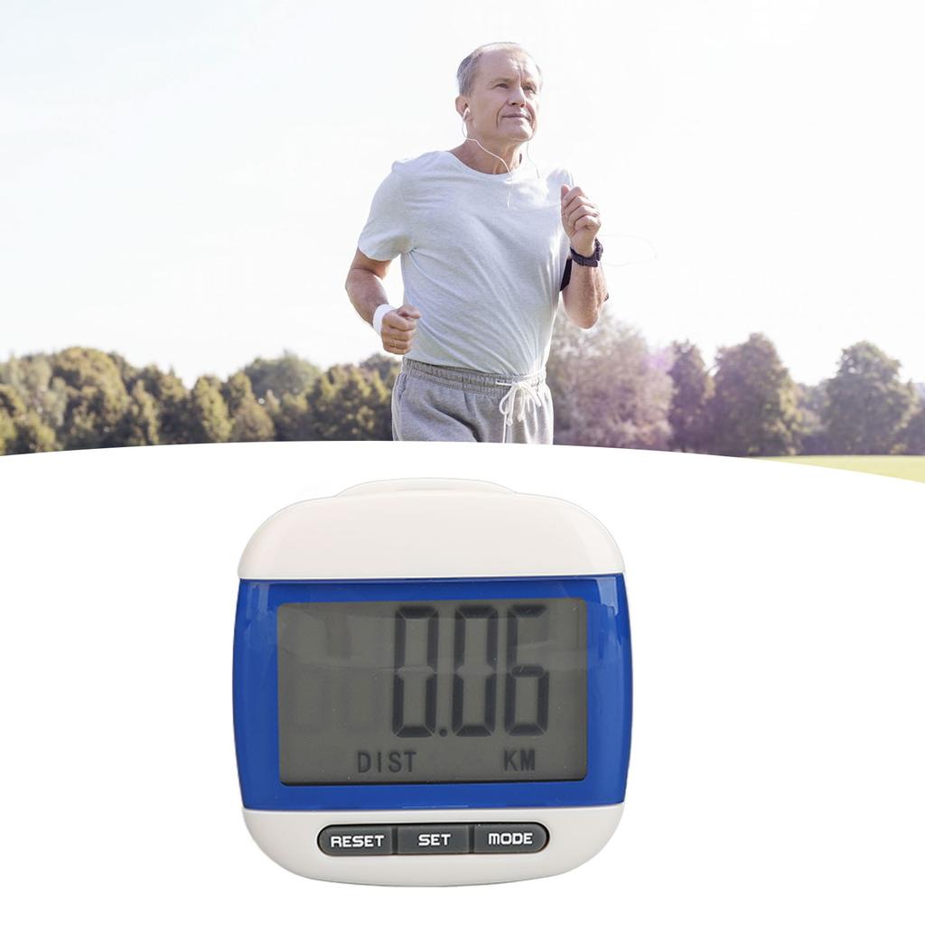 Pedometer with Clip Walking Pedometer Large LCD Display Step Calorie Distance Counter with Clip for Seniors Adults Exercise Blue