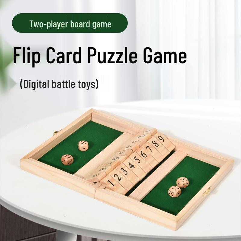 

Wooden Flip Board Table Game: Interactive Two-Player Puzzle for Children & Adults