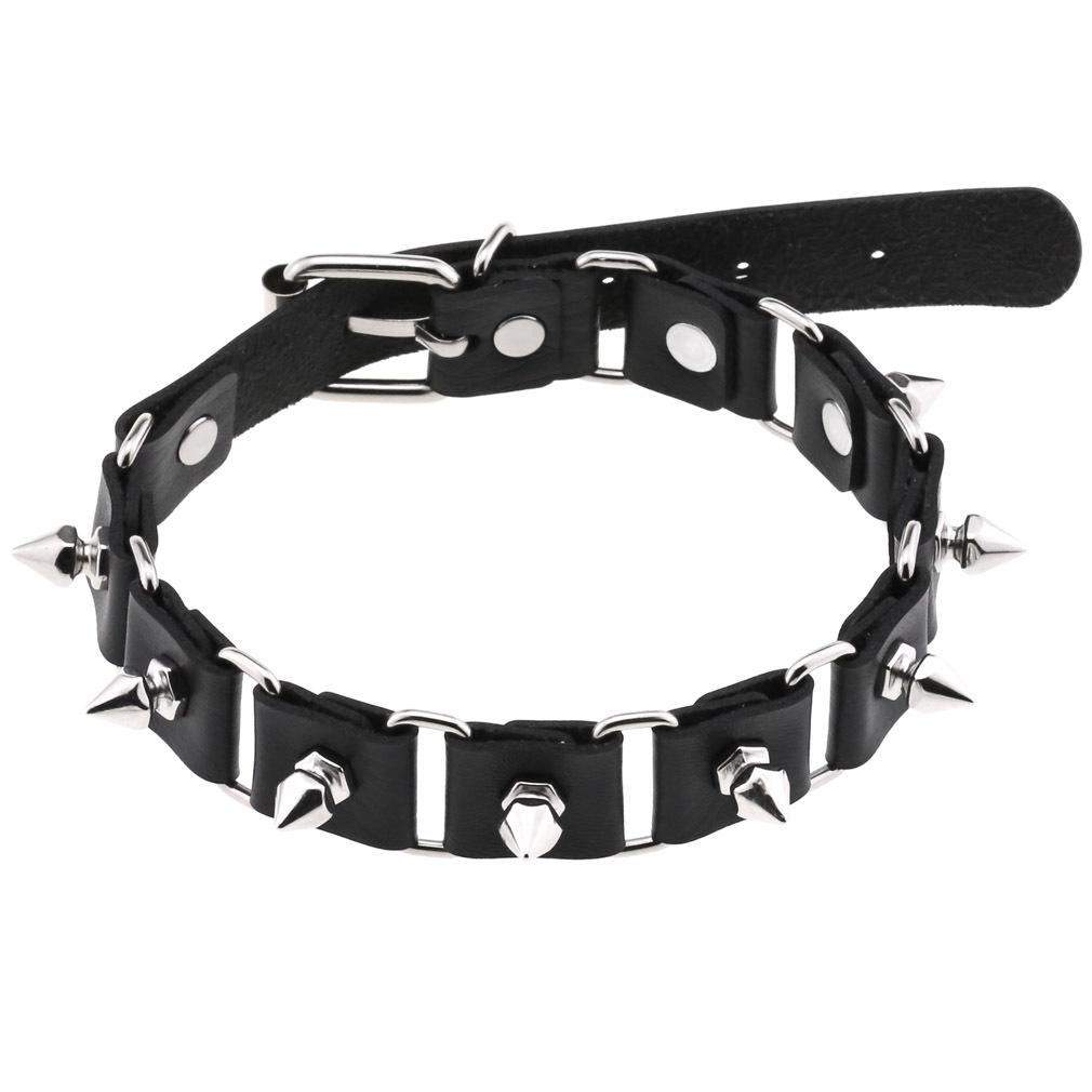DIEZI Fashion Sweet Cool Torques Necklace Gothic PU Leather Tassel Chain Choker Collar Necklace For Women Men Body Chain Jewelry