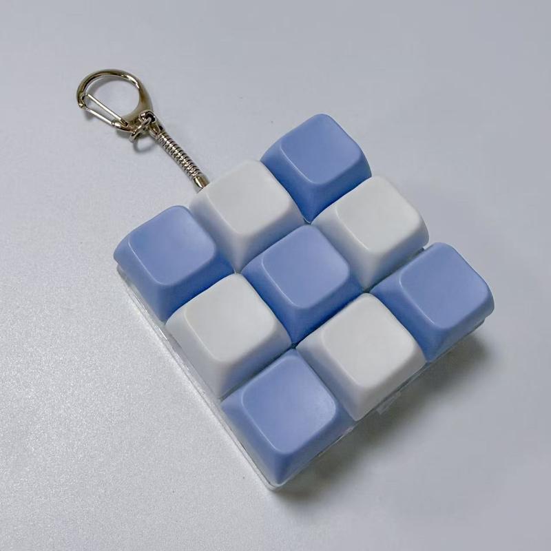 Nová klíčenka Fidget DIY Klávesnice Fidget Klíčenka Klíče Tlačítko Úleva od stresu Prst Klávesnice Krytka 9Klíčů Zkrácení času Klikací hračka