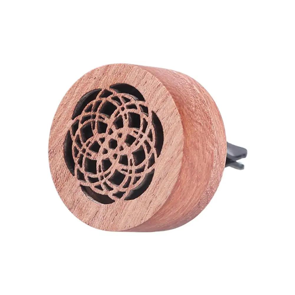 Wooden Car Air Freshener Vent Clip Aromatherapy Essential Oil Diffuser For Car Auto Interior Decor D0X5