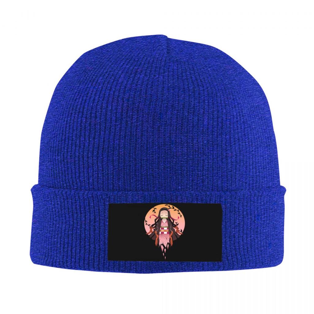 Kimetsu No Yaiba Nezuko Skullies Beanies Cap Winter Warm Women Unisex Knitted Hats Unisex Adult Demon Slayer Anime Unisexga Bonnet Hat