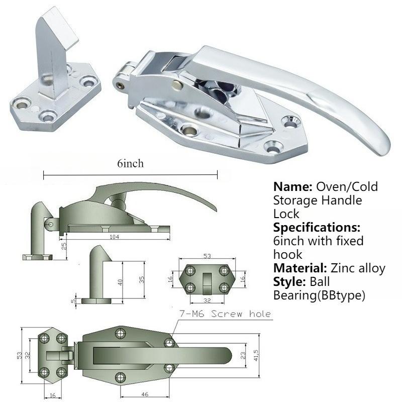 

Fixed Latch Handle for Oven/Freezer | Cold Room Convex Lock, Oven & Oven Accessory