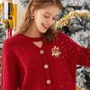 1PCS Christmas Reindeer Brooch Alloy Rhinestone Design Women Fashion Pin Holiday Party Gift Jewelry Accessory New Style
